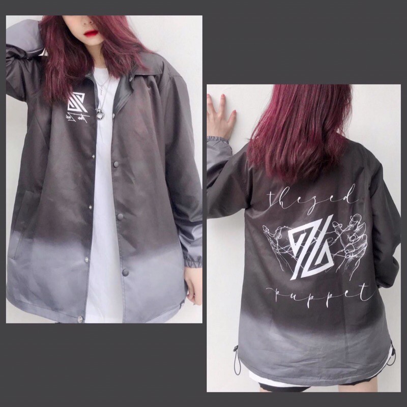Áo Jacket Dù 3D Nút Bấm The Zed Cool Ngầu Dây Rút Ảnh Thật
