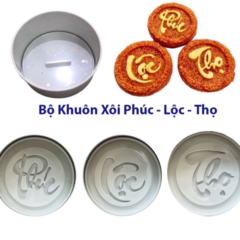 Khuôn Xôi Chữ Đẹp Phúc Lộc Thọ 5 Chi Tiết Nhựa Cao Cấp An Toàn Chịu Nhiệt