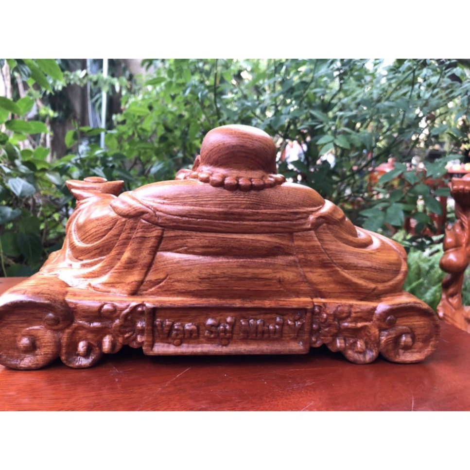 Tượng Phật Di Lặc Gỗ Hương Đỏ - Vạn Sự Như Ý  30x16x16 cm