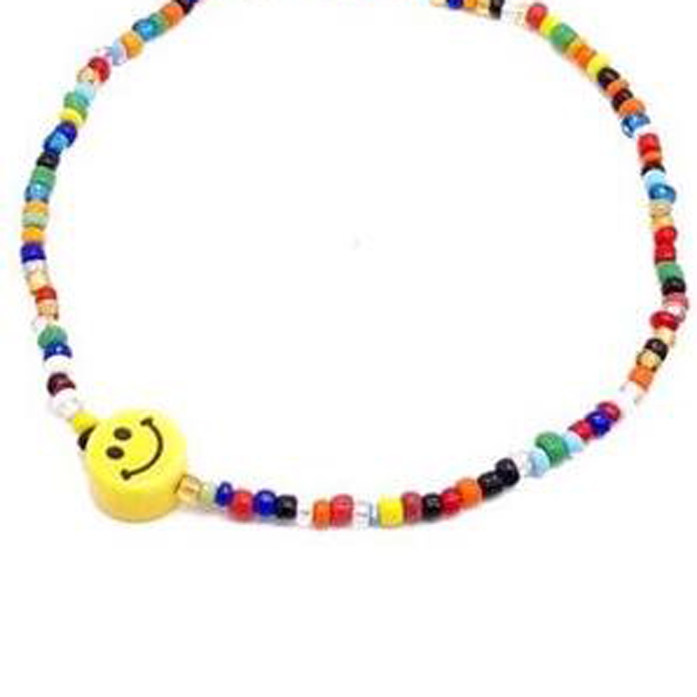 Vòng cổ choker phối hạt cườm nhiều màu sắc cầu vồng thời trang dành cho nữ DIY