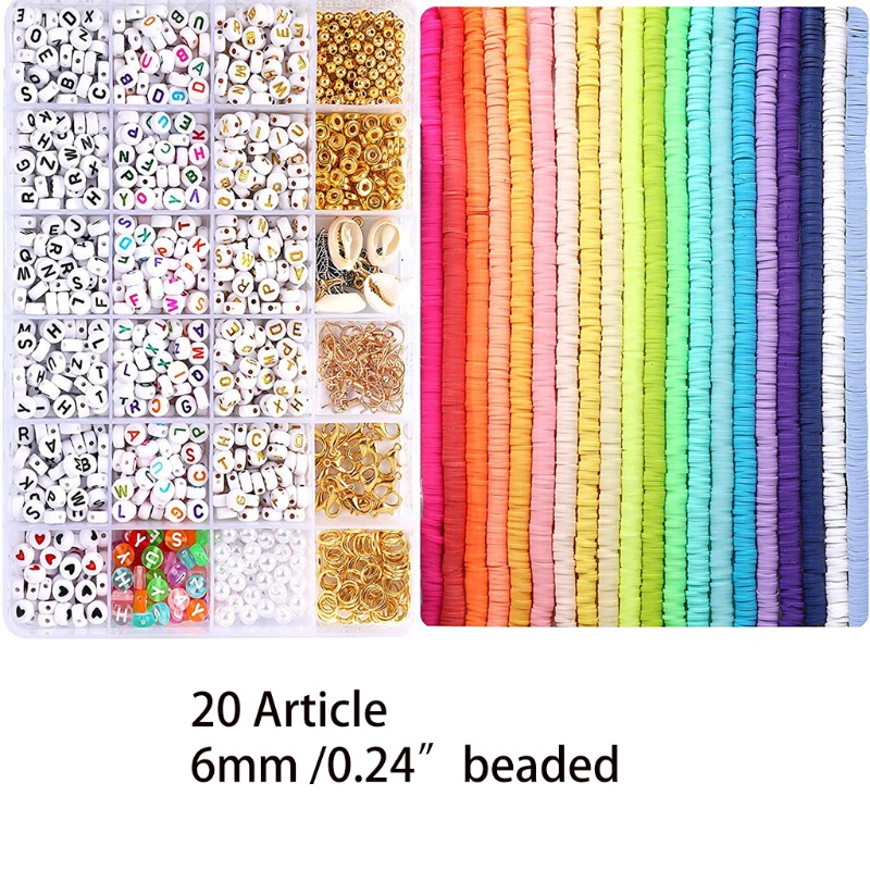 Bộ Hạt Đất Sét Polymer Tròn Dẹt Dùng Làm Trang Sức Thủ Công