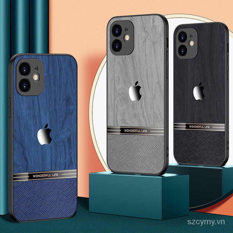 Ốp điện thoại giả gỗ sang trọng cho iPhone 11 12 13 pro max 7 8 plus x xr xs max