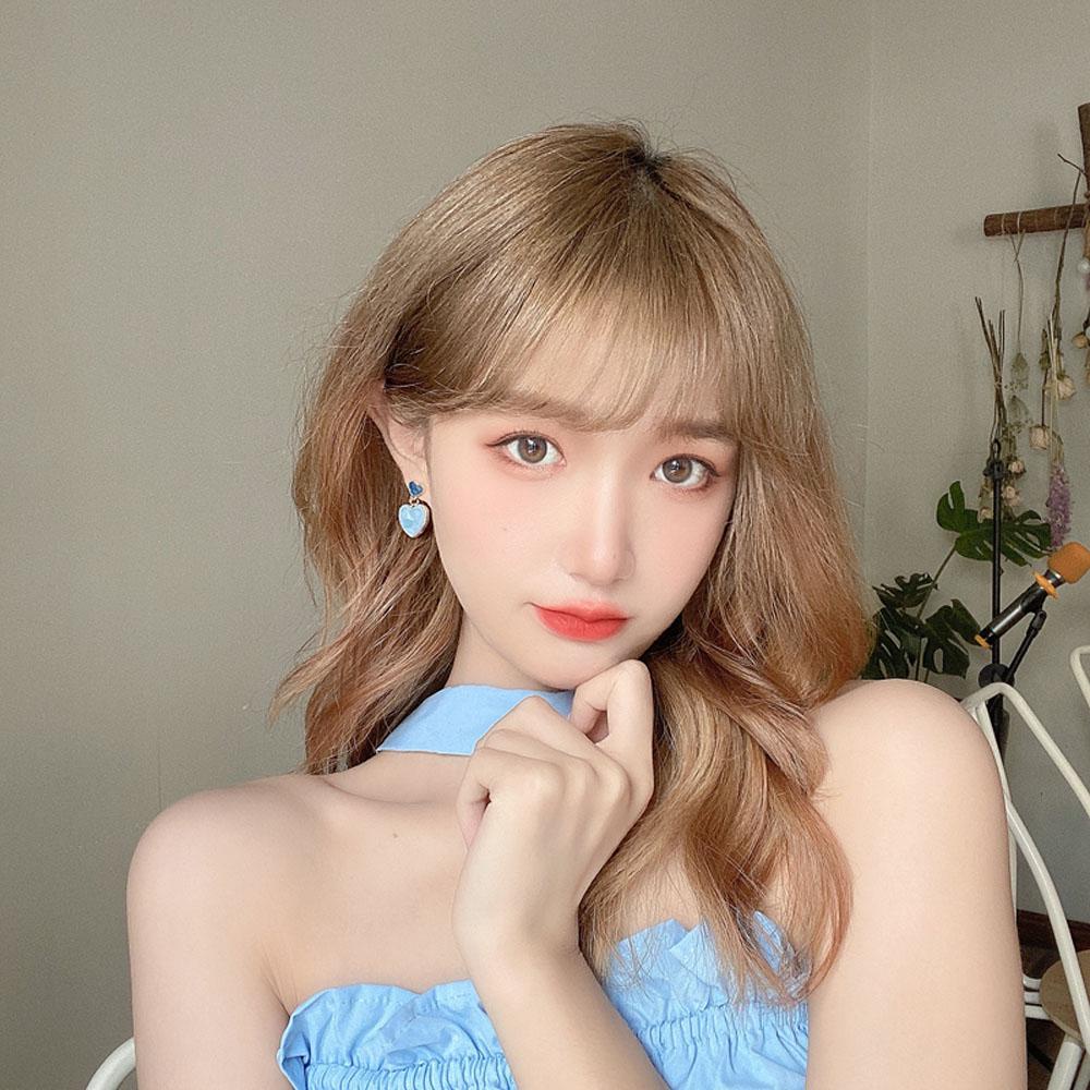 Khuyên Tai Hình Trái Tim Màu Xanh Dương Thanh Lịch Thời Trang Cho Nữ