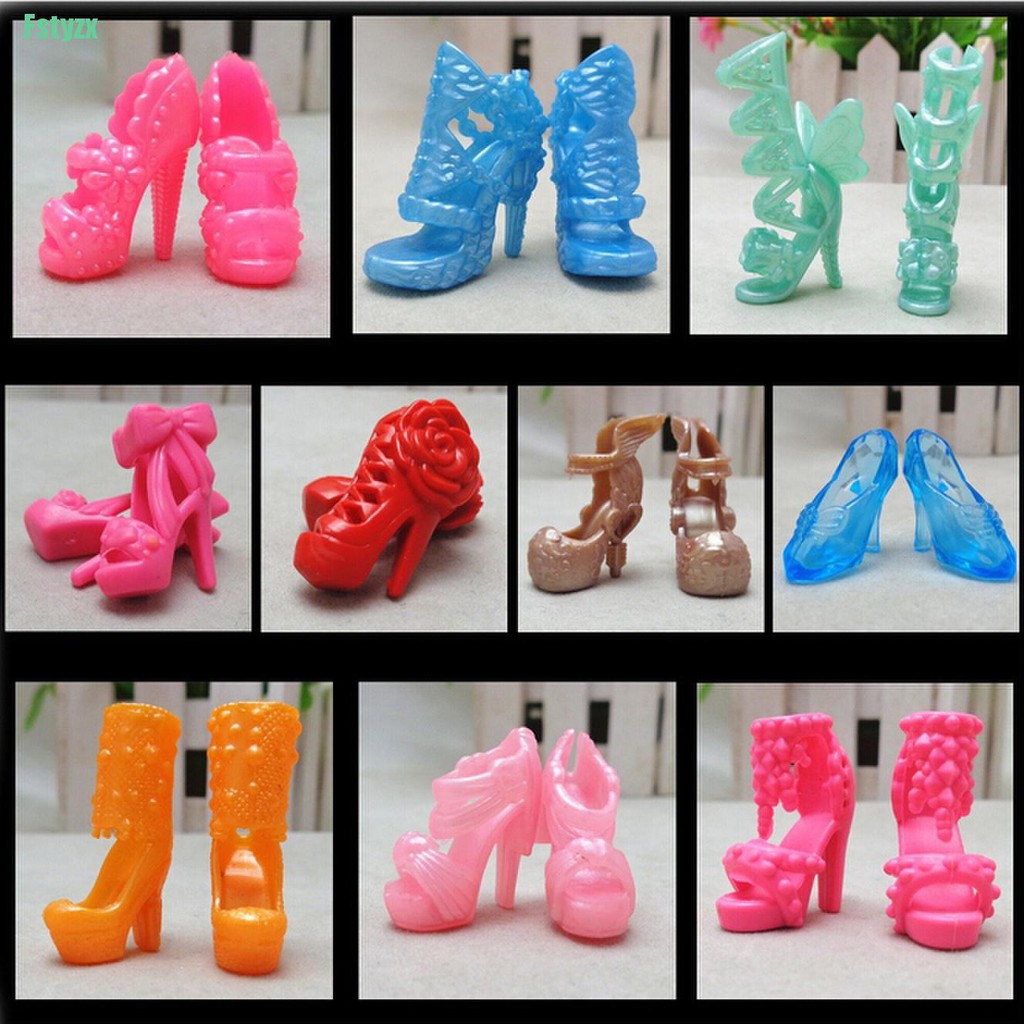 fstyzx 20 Pcs/10 Pairs Fashion Shoes for 11&quot; Barbies Dolls Fixed Styles Color Random