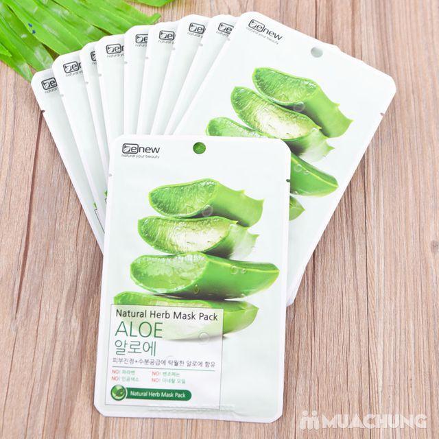 Hàng Chính Hãng- Combo 10 Miếng Đắp Mặt Nạ Lô Hội Trắng Da Sạch Nhờn Benew Natural Herb Mask Pack Aloe Hàn Quốc-22ml