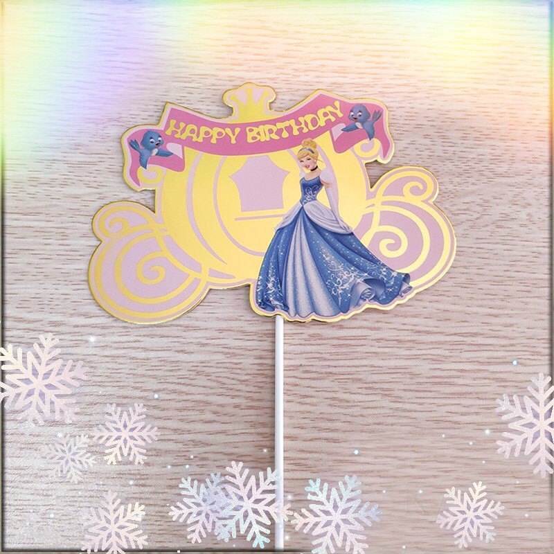 [SIÊU RẺ❤️] – 10 Thẻ Cô gái và lâu đài vàng - Trang trí bánh sinh nhật bánh kem