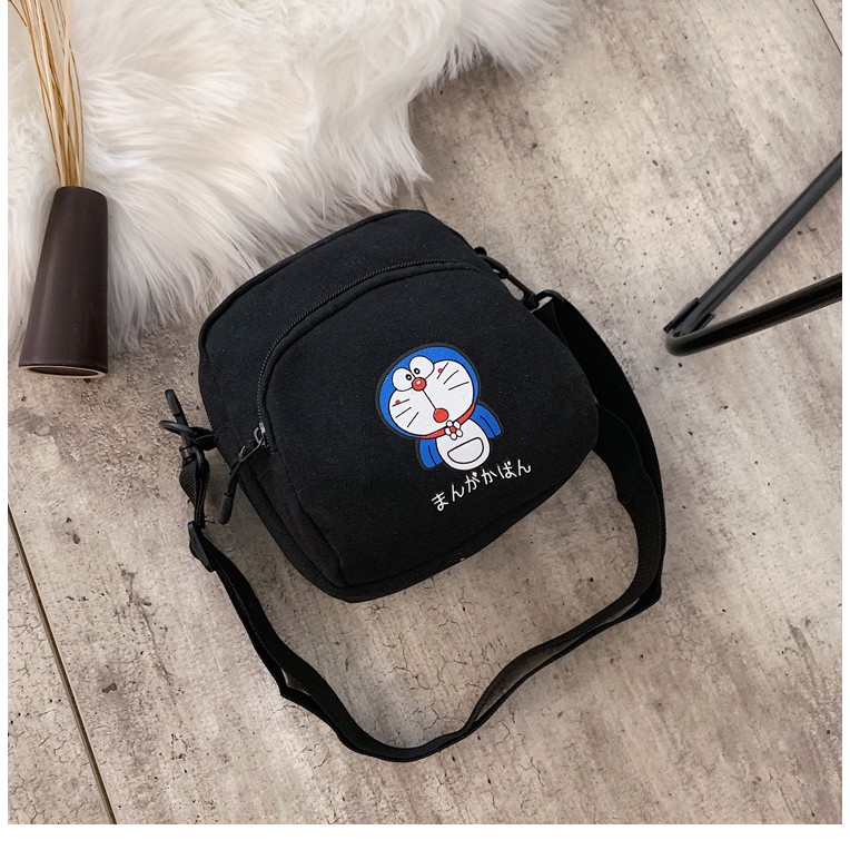 Túi đeo chéo canvas hình Doraemon ulzzang xinh xắn