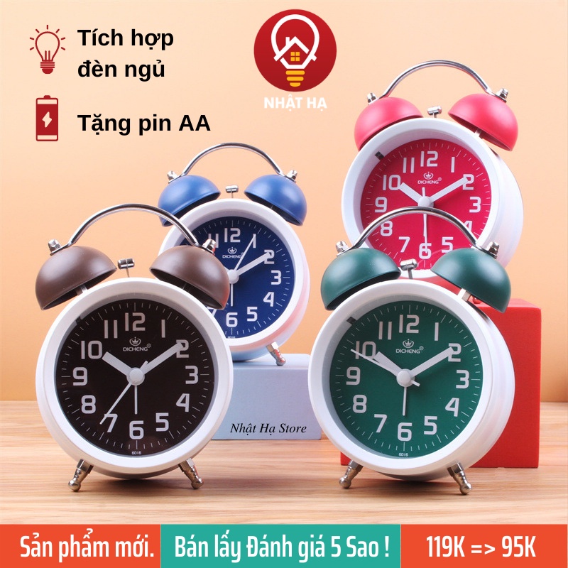 Đồng Hồ Báo Thức Để Bàn có chuông to nhiều màu cute cho bé lựa chọn