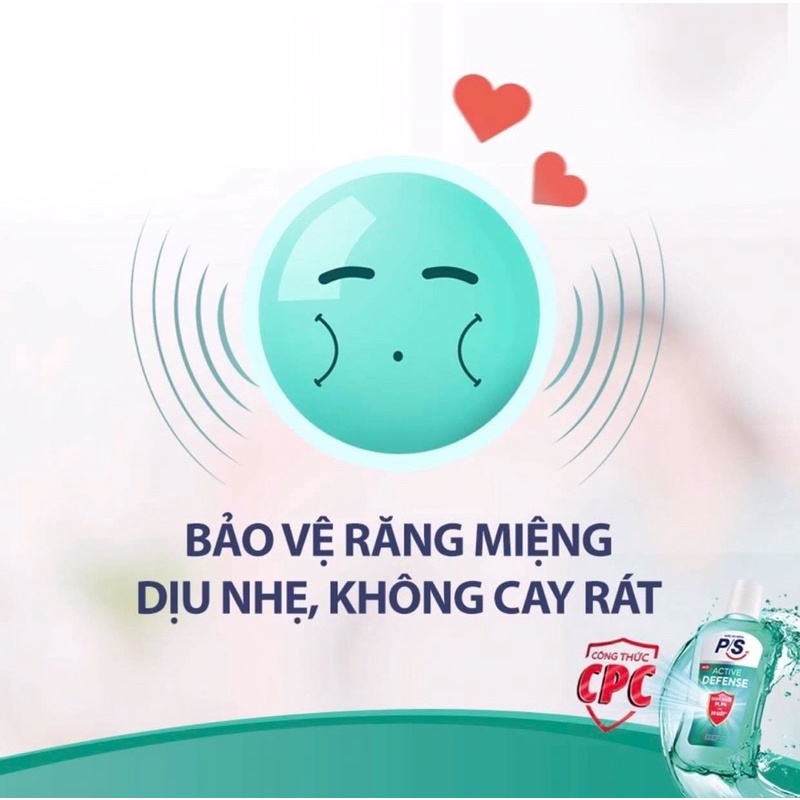 Nước súc miệng P/S Chuyên gia kháng khuẩn 500ml giúp kháng khuẩn 99.9% chỉ sau 30 giây