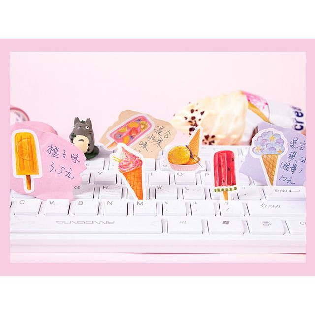 Bộ 45 Sticker Hàn Quốc hình que kem dễ thương dán trang trí E09