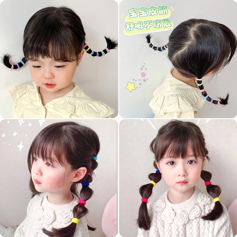 Set 300 Chun Buộc Tóc Nhiều Màu Cho Bé Gái