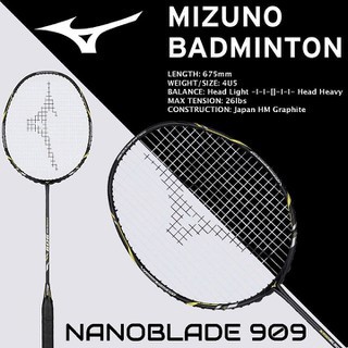 Vợt Cầu Lông Mizuno Nano Blade 909 Chính hãng màu đen Công thủ toàn diện