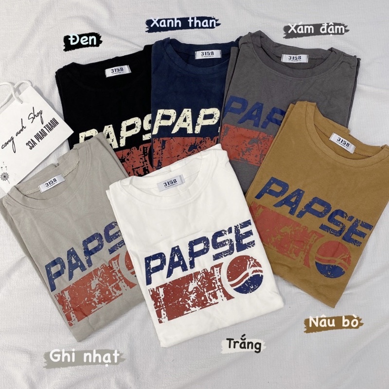 Áo Thun Papse AH125 Mác 3158 Form To Rộng Unisex Hàng Quảng Châu Loại 1
