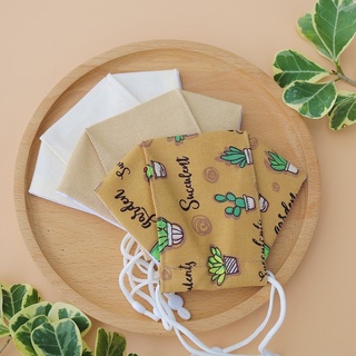 [Size S] Combo 3 Khẩu Trang Vải Linen 3D Cotton 3 Lớp Hoa Nhí Màu Hồng Đào Đỏ Xanh Đen Họa Tiết Cho Bé 3 - 10 tuổi