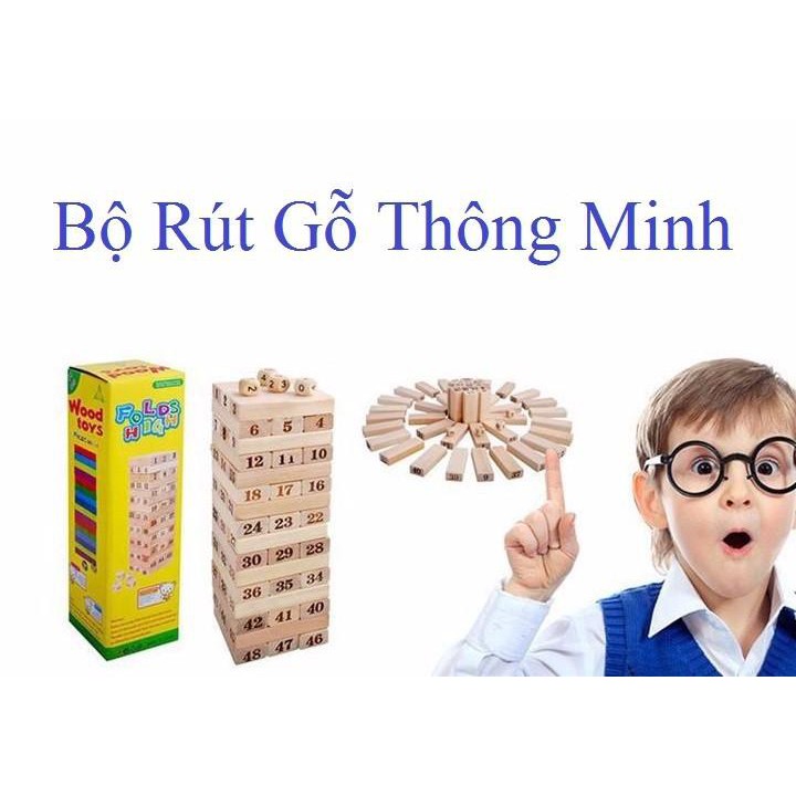 [HCM GIAO HỎA TỐC] - Bộ đồ chơi rút gỗ - tăng khả năng sáng tạo và tư duy logic trong bé loại 48-51 thanh