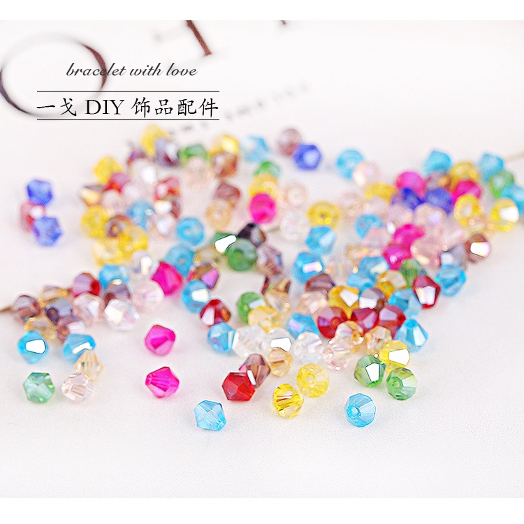 Bộ 50 Hạt Cườm Pha Lê Nhân Tạo 4mm Dùng Làm Kẹp Tóc diy gf28