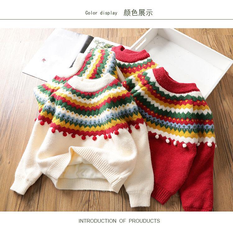 Áo Len Tay Dài Ấm Áp Dễ Phối Đồ Dễ Thương Dành Cho Bé Gái