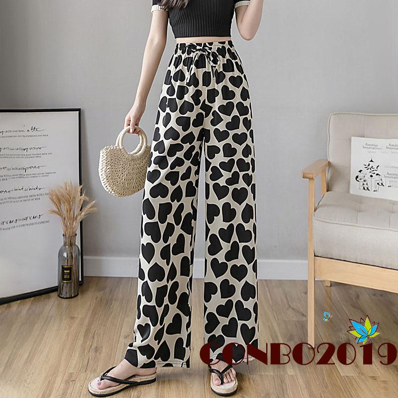 Quần dài nữ ống rộng lưng cao thời trang