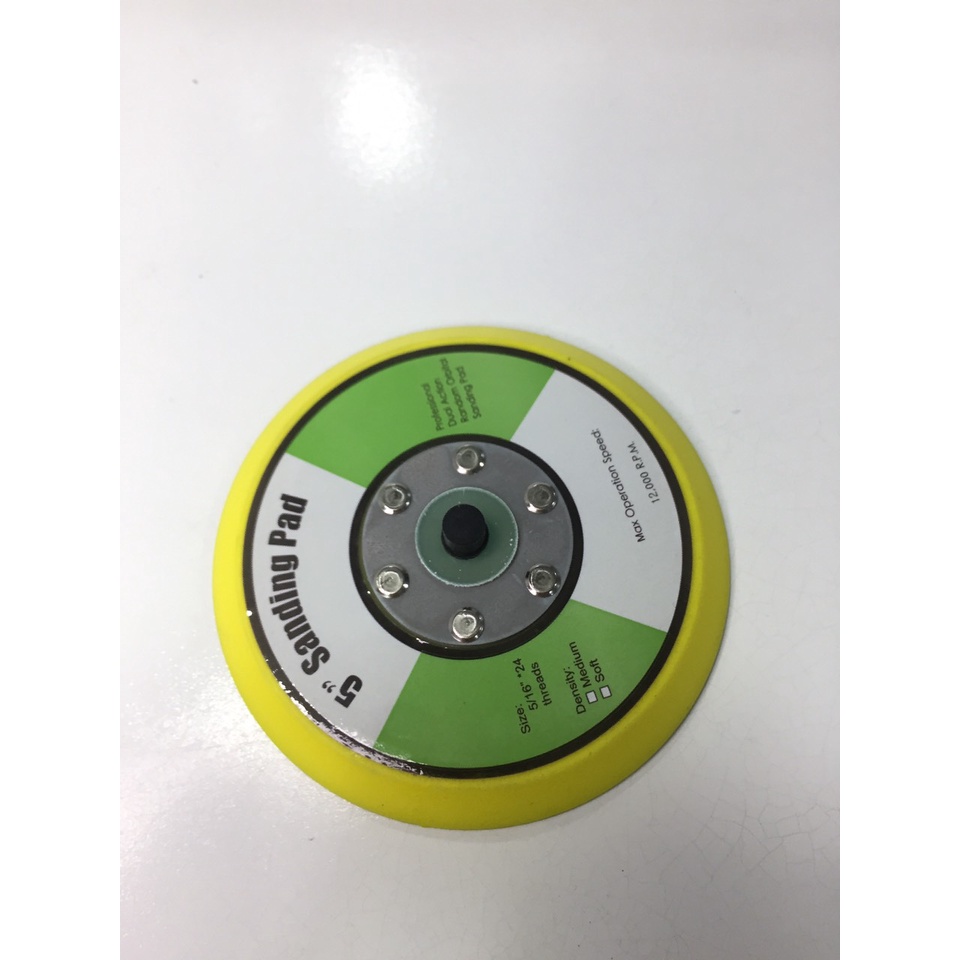 Giấy nhám tròn 125mm, lưng keo, mặt nhám phủ bột trắng