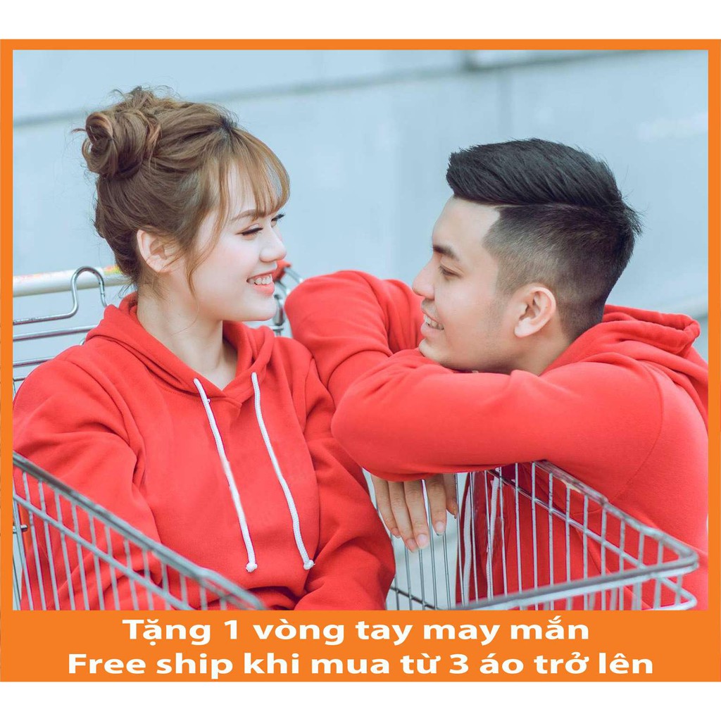 Áo Hoodie Đôi Trơn Chất Nỉ Có Mũ Dày Dặn Fullsize