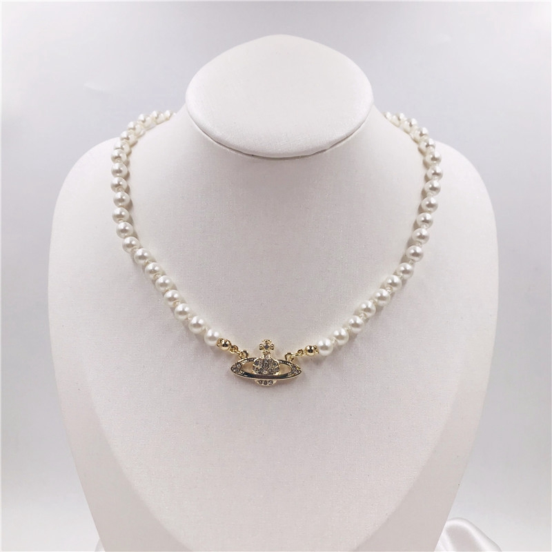 Vòng Cổ Choker Ngắn Đính Ngọc Trai Hình Hành Tinh Cổ Điển Sang Trọng Cho Nữ