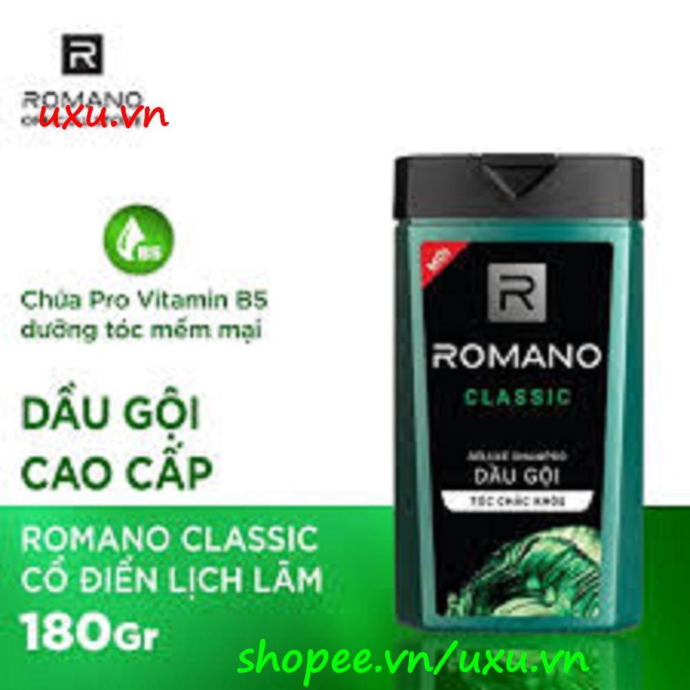 Dầu Gội Đầu 180G Romano Classic Cho Tóc Chắc Khỏe Thơm Hương Nước Hoa, Với uxu.vn Tất Cả Là Chính Hãng.