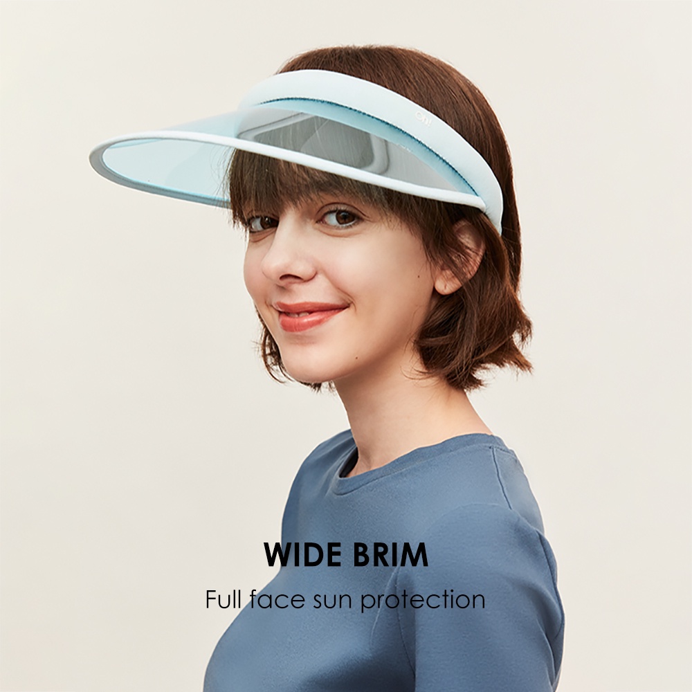 Mũ OhSunny che nắng UPF50+ nửa đầu vành rộng trong suốt chống tia cực tím dùng khi đạp xe ngoài trời