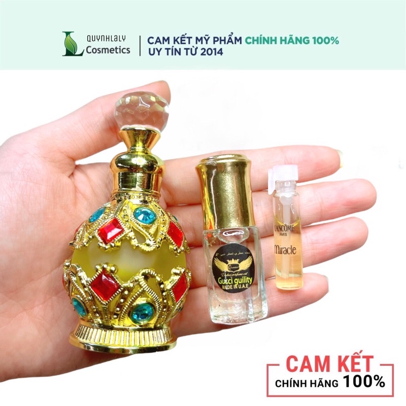 Nước hoa nữ - Tinh dầu nước hoa Dubai chai đính đá vương miệng 15ml hàng chính hãng