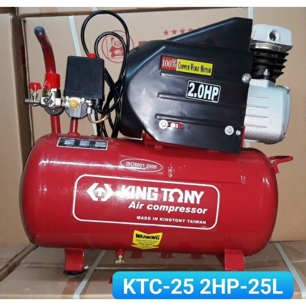 MÁY NÉN KHÍ KINGTONY NHẬP KHẨU NGUYÊN CHIẾC ĐÀI LOAN, KHÔNG DẦU, 25 LÍT 2HP