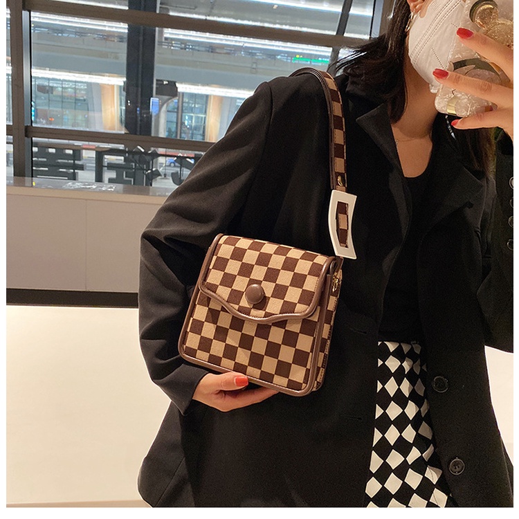 Túi đeo chéo JASMIN NOIR họa tiết caro thời trang sành điệu cho nữ