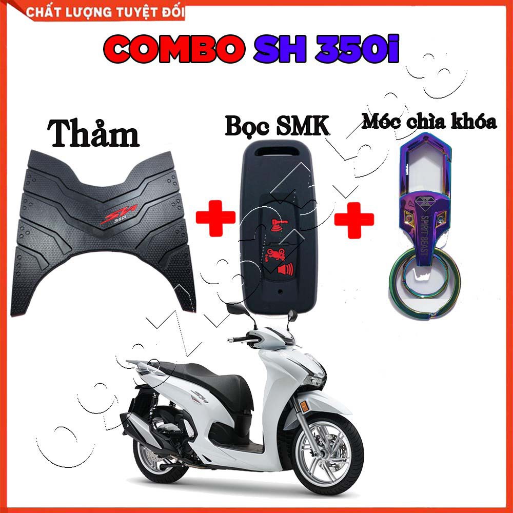 (COMBO 3 Món SH 350i) Thảm Lót Chân + Bọc Chìa Khóa Silicon Smartkey + Móc Chìa Khóa Spirit Beast Chính hãng