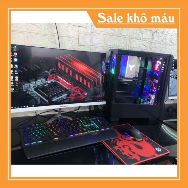 hàng chính hãng -  bộ máy tính chơi GAME Ram 16G + Màn hình 24” cong ful viền 75hz