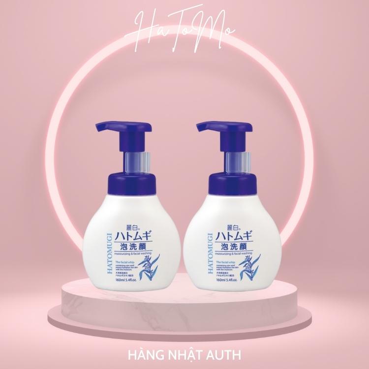 Sữa rửa mặt tạo bọt Hatomugi Facial whip 160ml cấp ẩm trắng da hàng Nhật nội địa