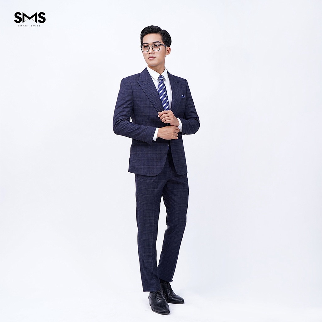 Vest nam xanh xám kẻ ô, suits sartorial, chuẩn form Smart Suits