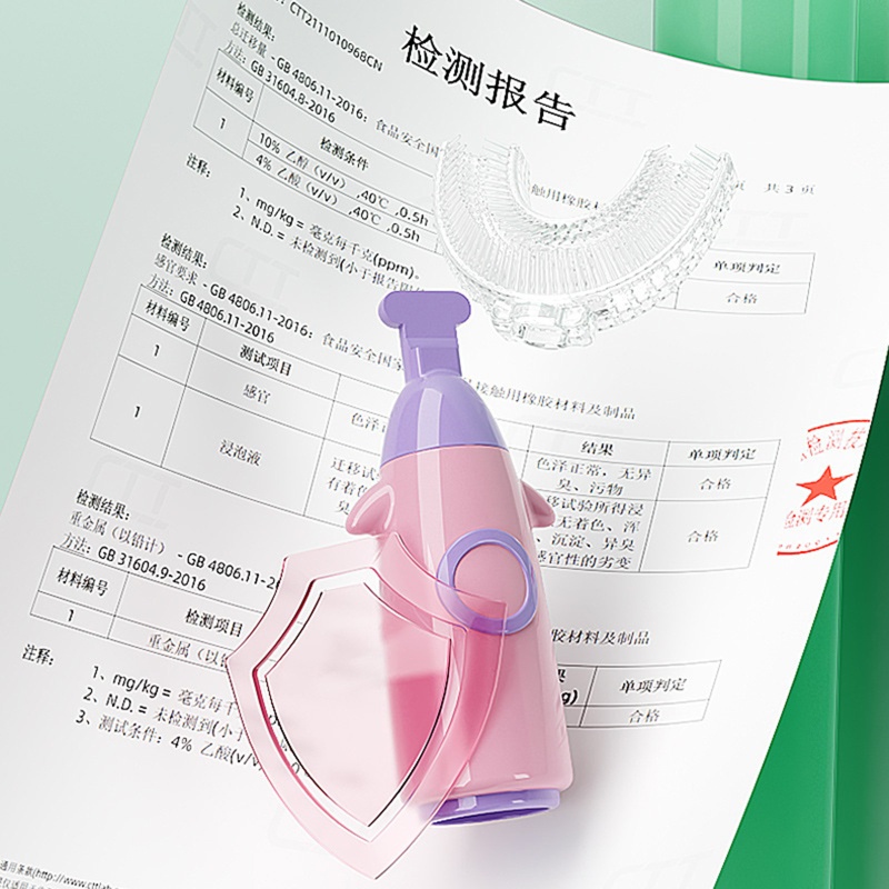 Bàn chải đánh răng/ Đầu bàn chải hình chữ U 360 độ bằng silicone mềm cho bé