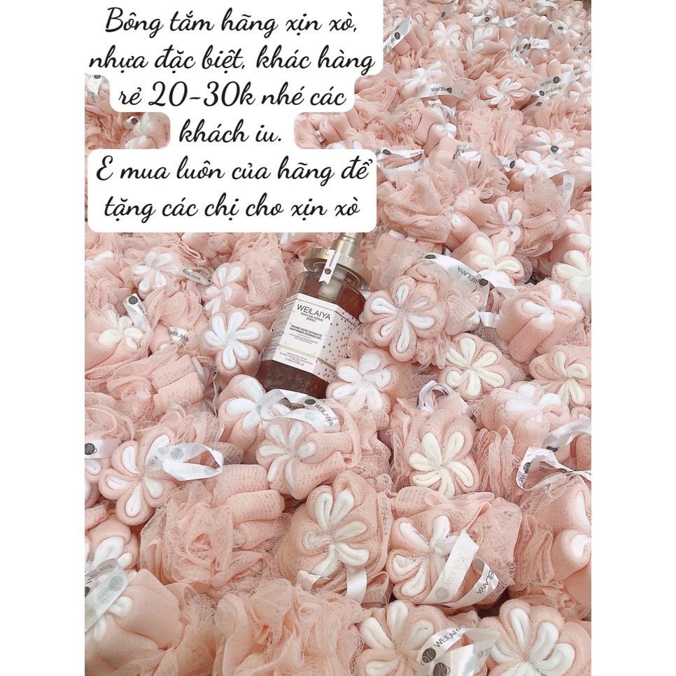 Bông Tắm Tạo Bọt Weilaiya Hàng Chính Hãng, Hình Cánh Hoa Cao Cấp Dạng Tròn Vải Lưới, Bông Tắm Mềm Mịn, Giúp Sạch Bụi Bẩn