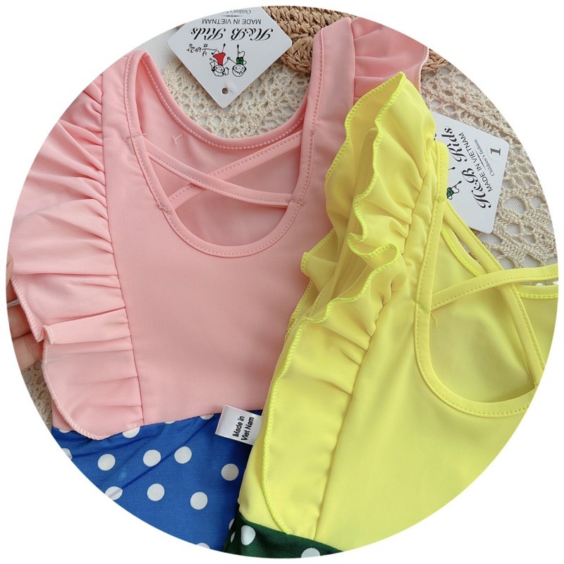 Bikini đồ bơi chấm bi cho bé gái size 10kg-30kg