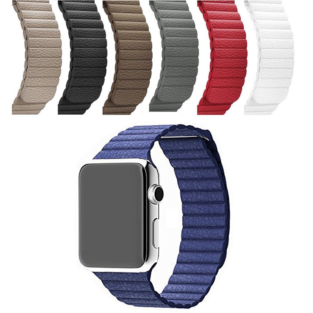 Dây đeo Apple Watch Strap 38/40/42/44mm Vòng đeo từ tính bằng da mềm cho iWatch Series SE 6/5/4/3/2/1