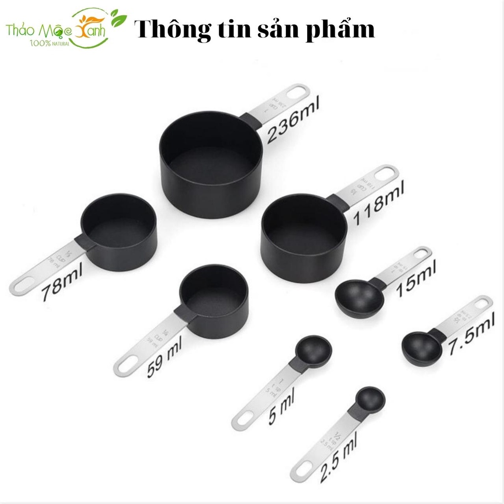 Bộ 5 muỗng thìa đong định lượng đủ kích cỡ - muỗng đo lường làm bánh