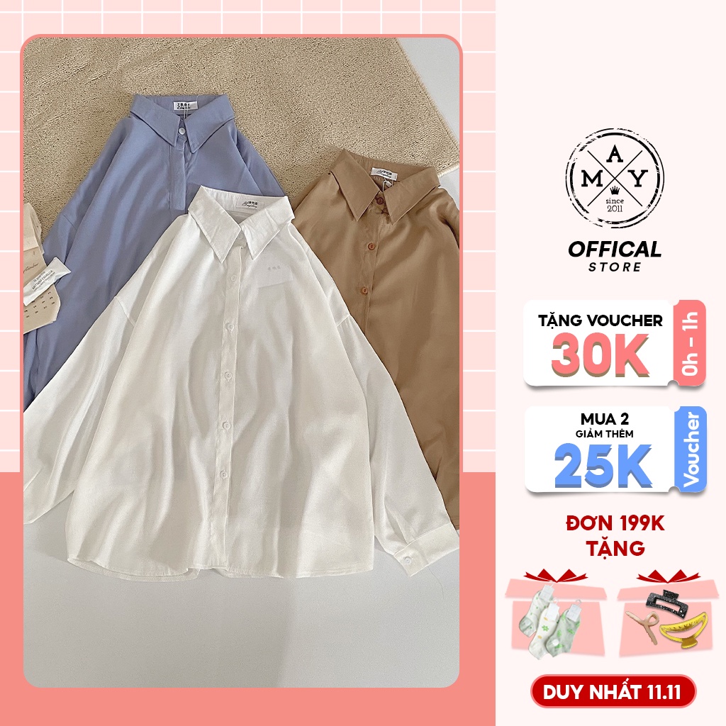 Áo Sơ Mi Lụa Trơn Cổ Đức MAY.SINCE2011 Thiết Kế Form Ôm Vừa, Chất Liệu Lụa Mềm Mại MAN05-0459