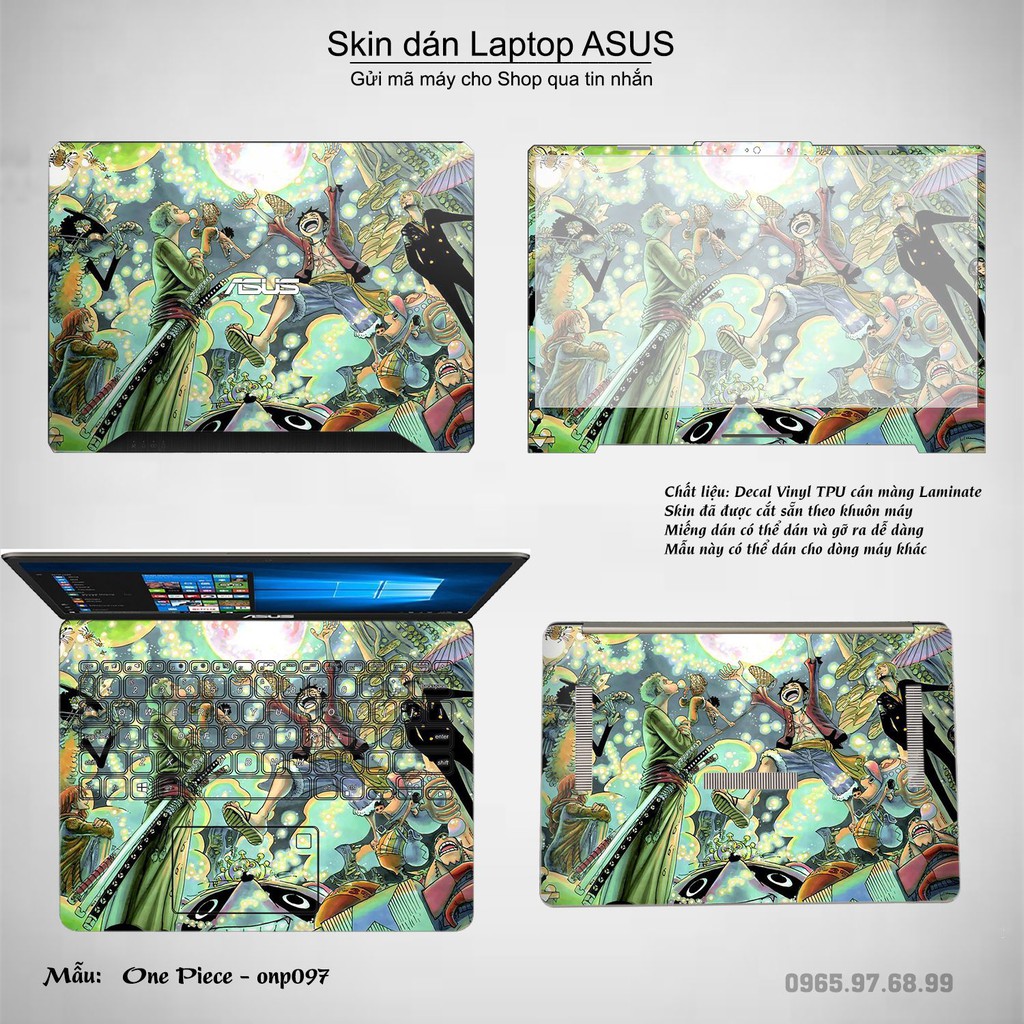 Skin dán Laptop Asus in hình One Piece _nhiều mẫu 9 (inbox mã máy cho Shop)