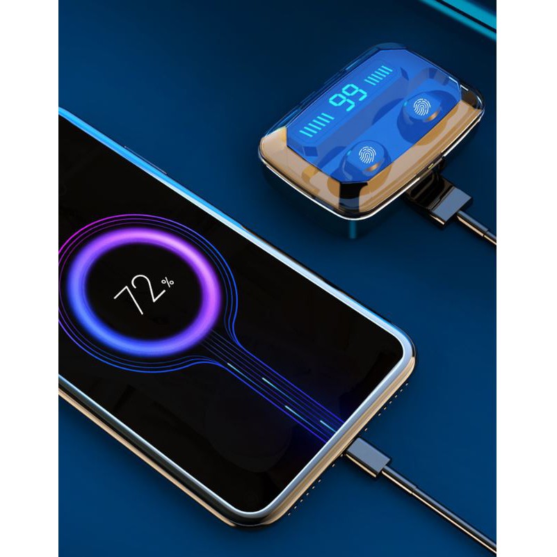 Tai nghe bluetooth 5.0 kén sạc dung lượng 3500 kiêm sạc dự phòng âm thanh HD