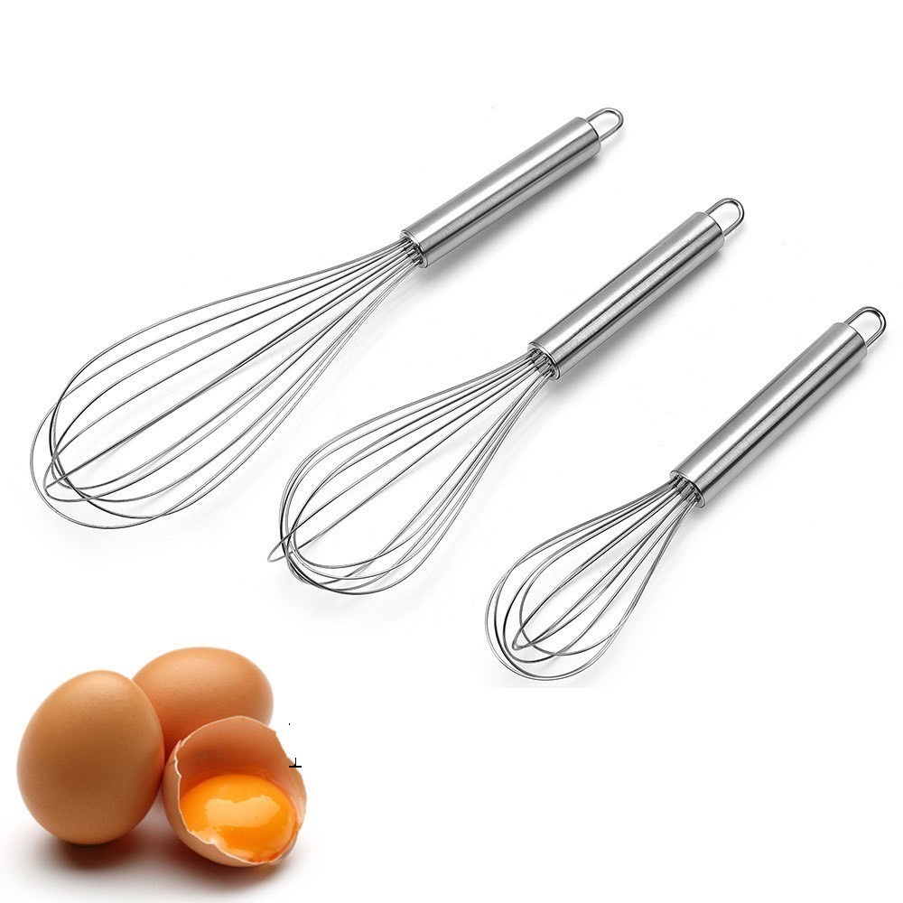 Dụng cụ đánh trứng cầm tay, phới lồng tròn đánh trứng inox 20.5cm và 26cm