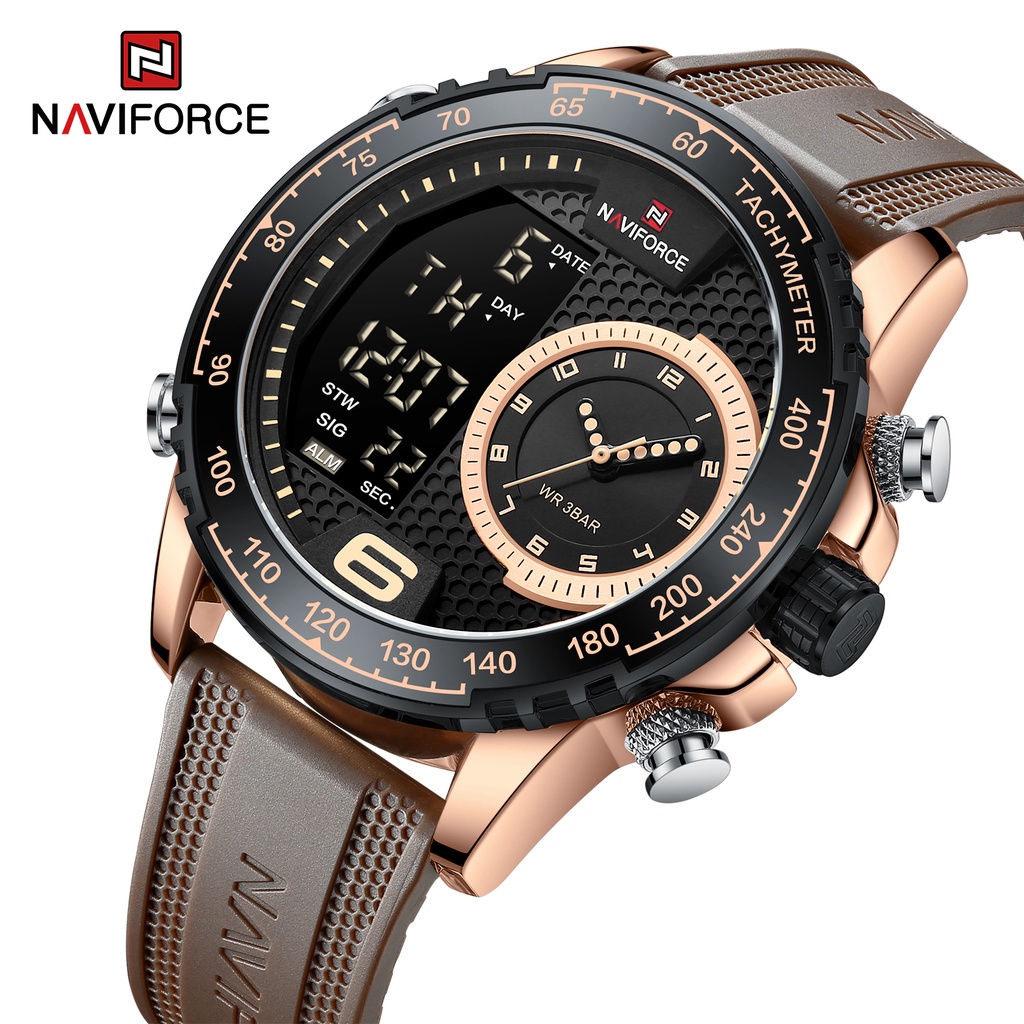 Đồng Hồ Quartz NAVIFORCE Dây Da Thời Trang Sang Trọng Cho Nam