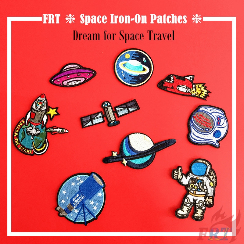 Miếng vải vá hoạ tiết chủ đề vũ trụ nhiều mẫu mã trang trí quần áo