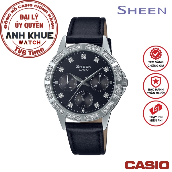 Đồng hồ nữ Casio Sheen chính hãng Anh Khuê SHE-3517L-1AUDF (35mm)