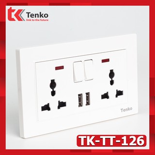 Ổ Cắm USB Âm Tường Cổng Sạc 5V - 2100mAh Chống Giật Có Công Tắc Nguồn TK-TT-126