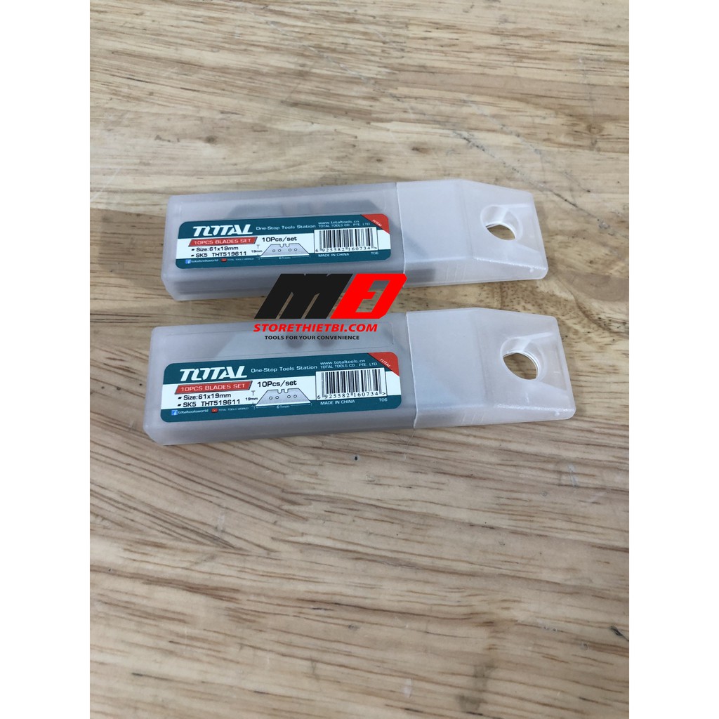 Bộ 10 lưỡi dao ngắn tiện ích 61x19mm THT519611 / TOTAL