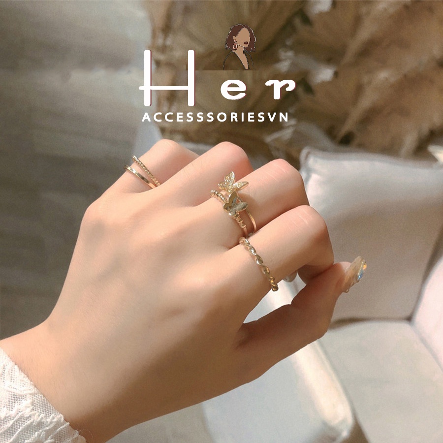 Nhẫn nhẫn nữ Butterfly phong cách Hàn Quốc Her Accessories N25