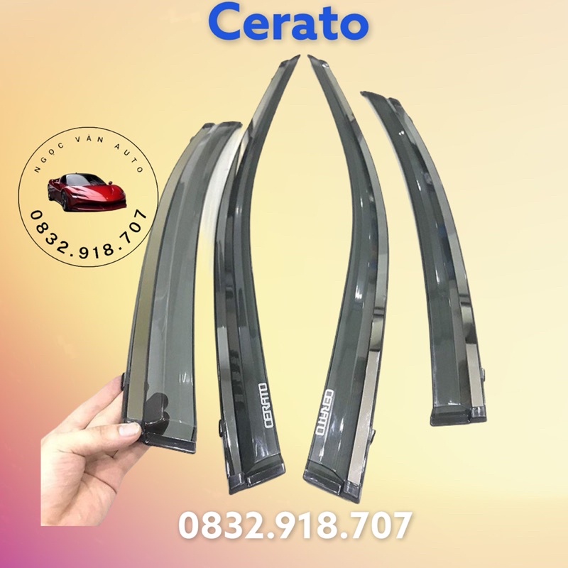 Vè mưa chỉ mạ Cerato 2019-2020-2021 nhưa cao cấp  ( chỉ viền inox )